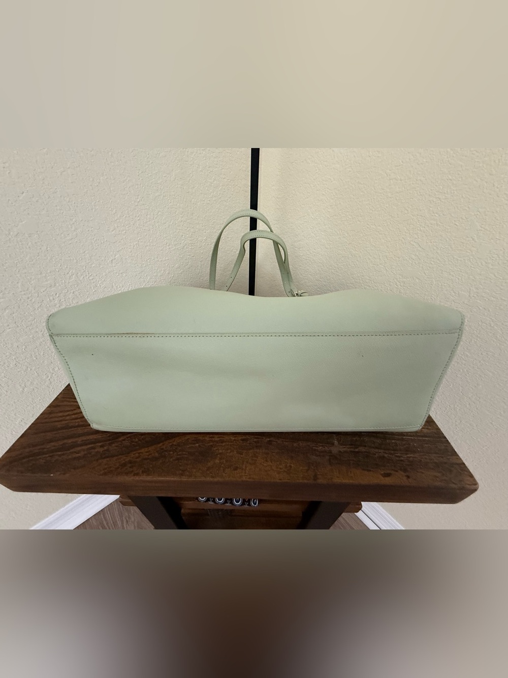 Tory Burch Laptop Tote | Mint Green | Coated Canvas | Work Bag - Picture 12 of 12